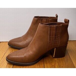 NEW Nine West Westlyno Brown Ankle Boots Booties Size 7.5M Block Heel